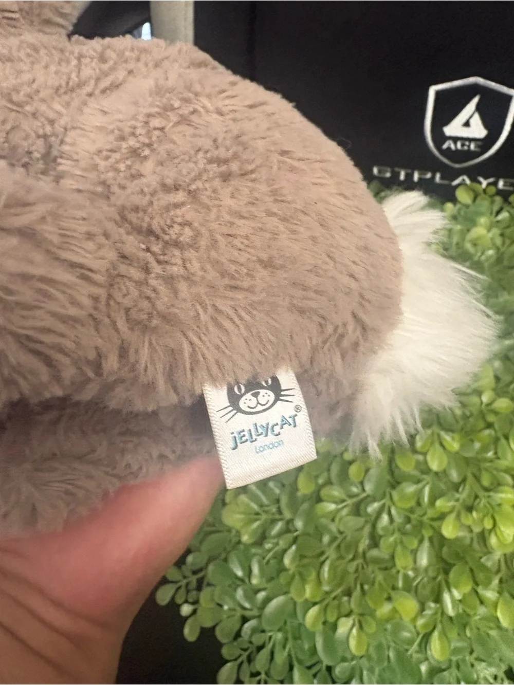 Jellycat Taupe Plush Bunny with White Tail
